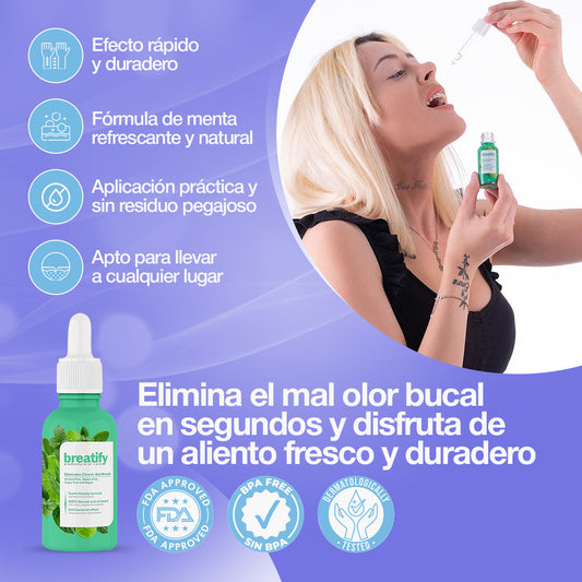 1+1 GRATIS solo hoy🎁 | Breatify™ Di adiós al mal olor bucal rapidamente | Sabor menta refrescante